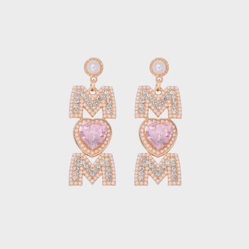 MOM Pearl Rhinestone Alloy Earrings - Sydney So Sweet