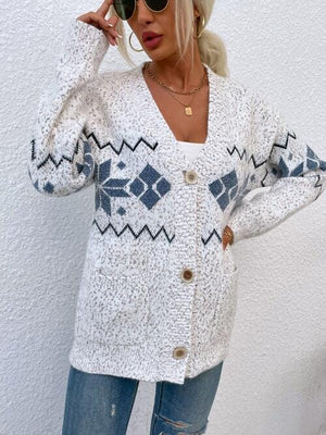 Heathered Pocketed Button Up Cardigan - Sydney So Sweet