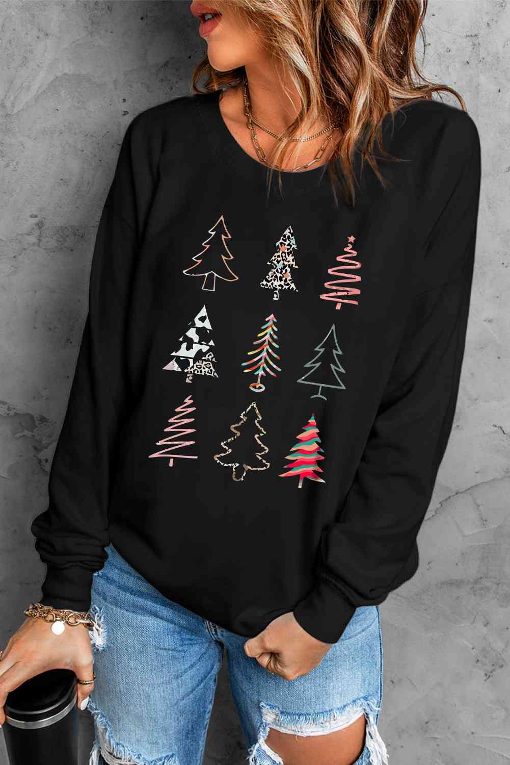 Christmas Tree Graphic Sweatshirt - Sydney So Sweet