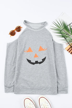 Haunted Cold Shoulder Long Sleeve Graphic Top - Sydney So Sweet