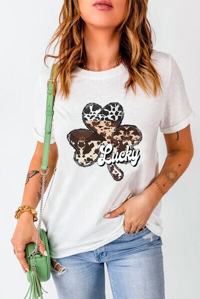 LUCKY Graphic Round Neck T-Shirt - Sydney So Sweet
