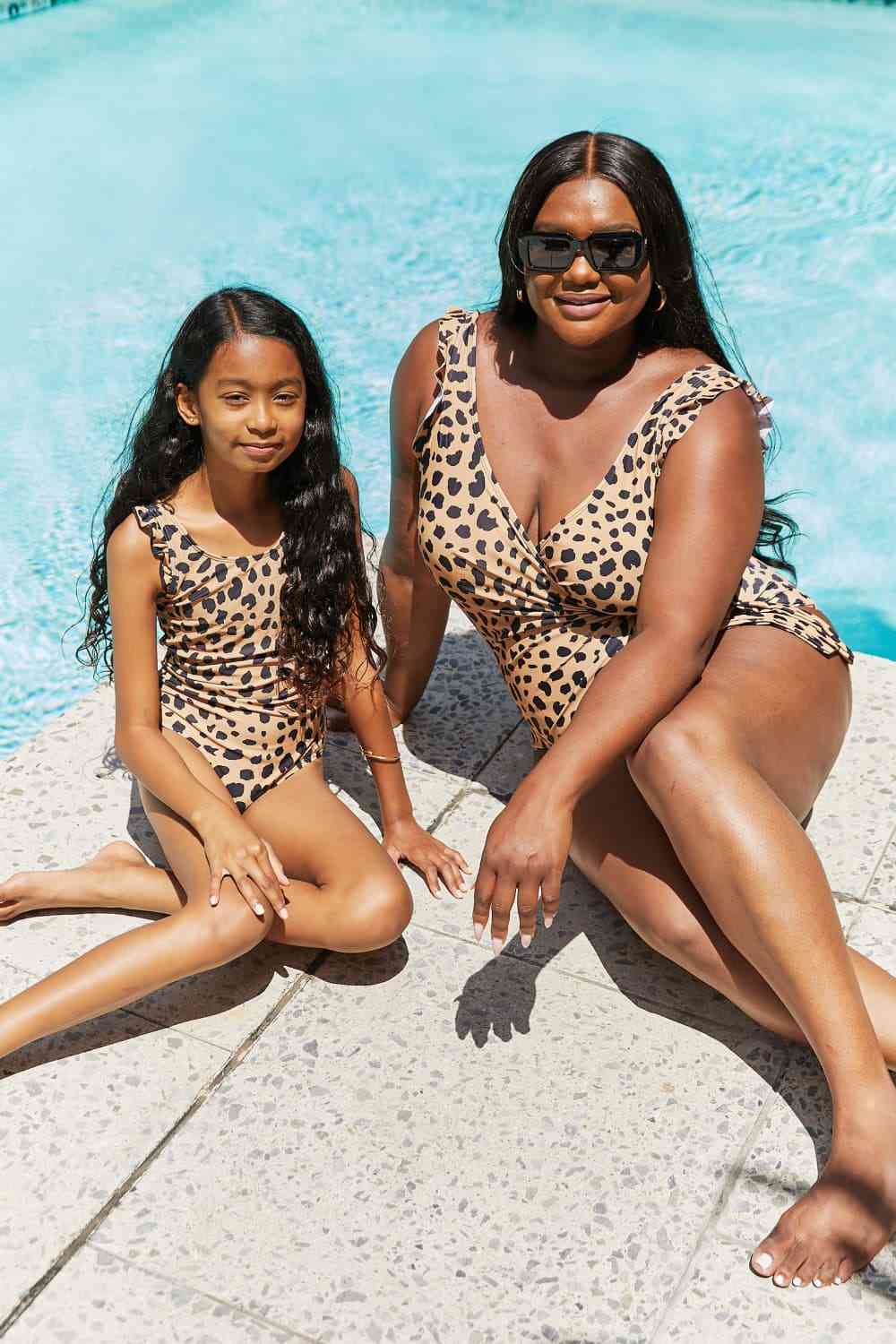 Float On Ruffle Faux Wrap Women&#39;s One-Piece Swimsuit in Leopard - Sydney So Sweet