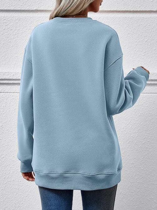 LET IT SNOW Round Neck Long Sleeve Sweatshirt - Sydney So Sweet