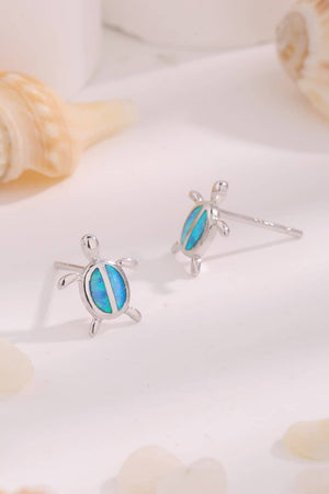 Opal Turtle 925 Sterling Silver Stud Earrings - Sydney So Sweet