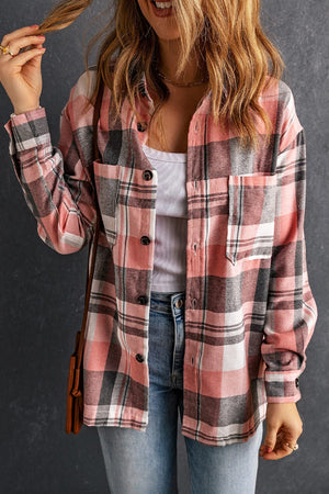 Plaid Dropped Shoulder Longline Shirt - Sydney So Sweet