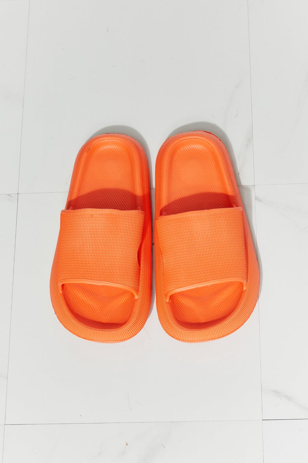 Arms Around Me Open Toe Slide in Orange - Sydney So Sweet