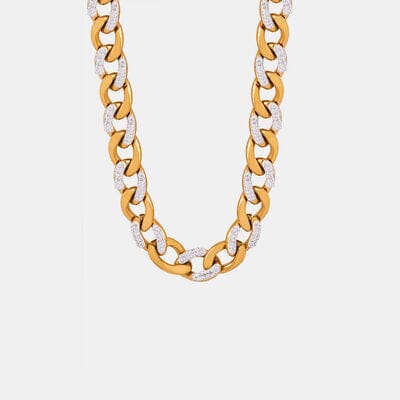 Zircon Titanium Steel Chunky Chain Necklace - Sydney So Sweet