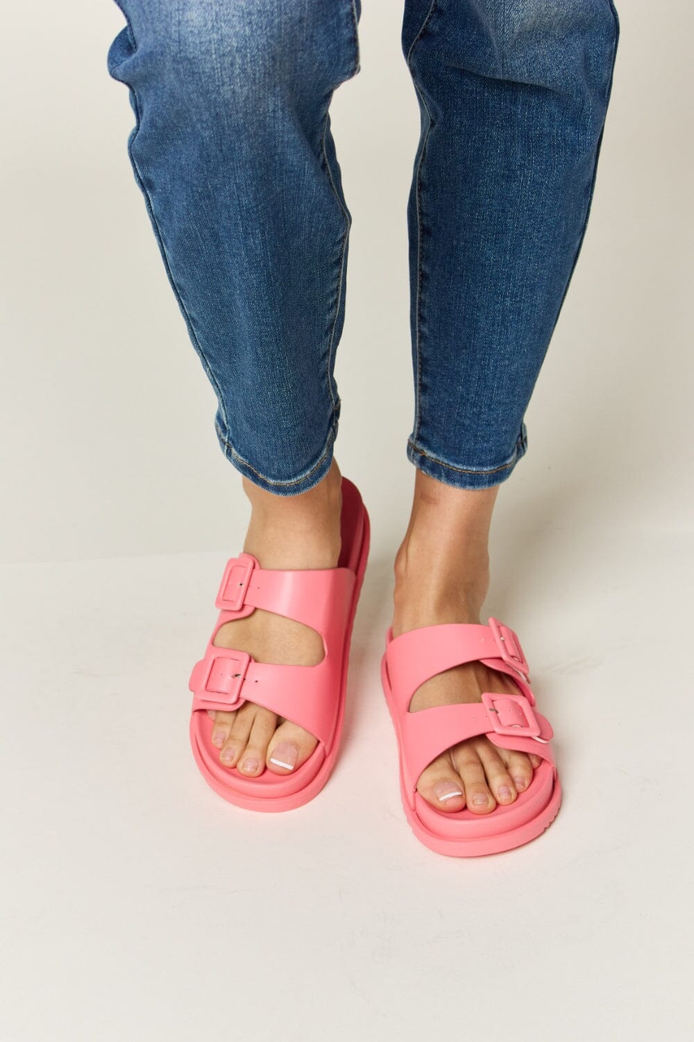 Legend Double Buckle Open Toe Sandals - Sydney So Sweet