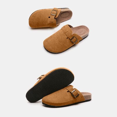 Suede Closed Toe Buckle Slide - Sydney So Sweet