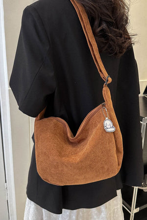 Large Corduroy Shoulder Bag - Sydney So Sweet