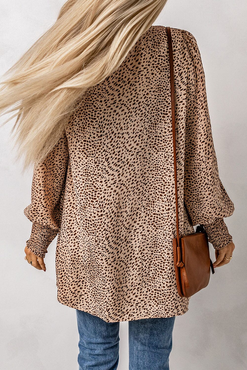 Leopard Print Balloon Sleeve Cardigan - Sydney So Sweet