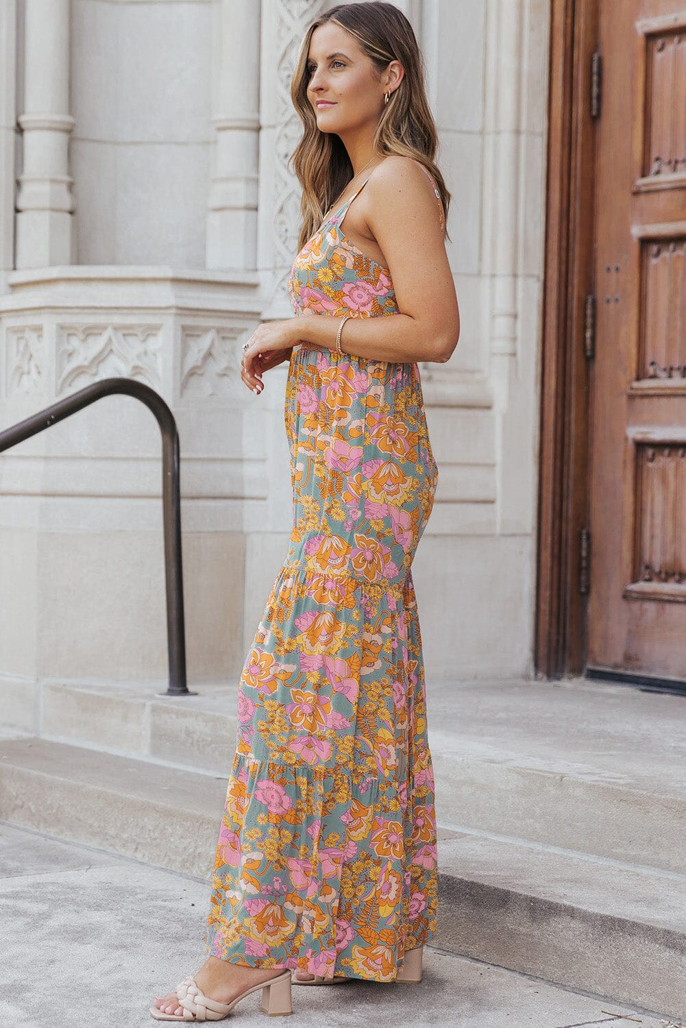 Floral Spaghetti Strap Wide Leg Jumpsuit - Sydney So Sweet