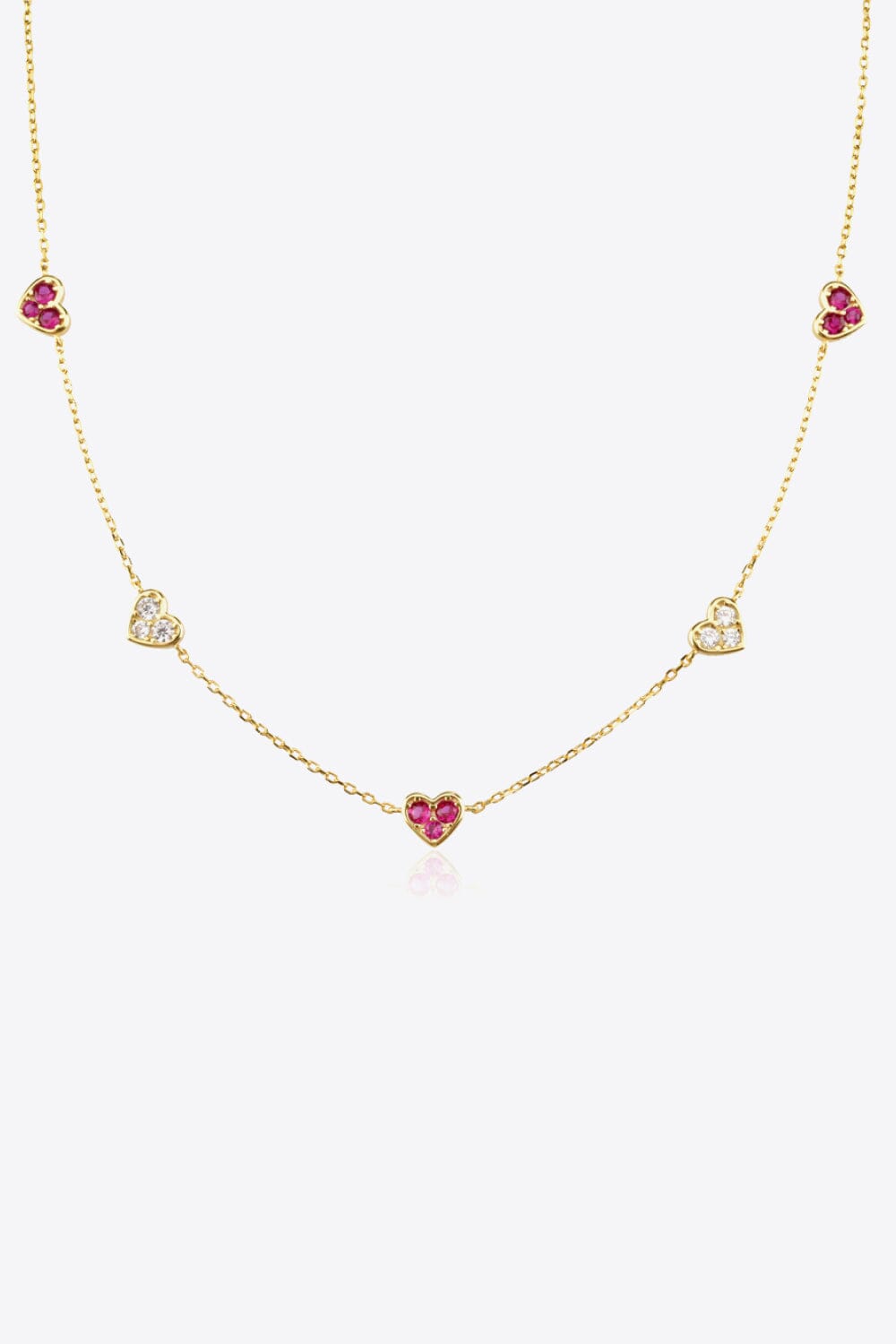 Inlaid Zircon Heart Necklace - Sydney So Sweet