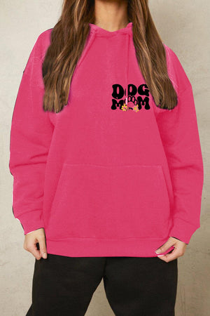 Simply Love Full Size DOG MOM Graphic Hoodie - Sydney So Sweet