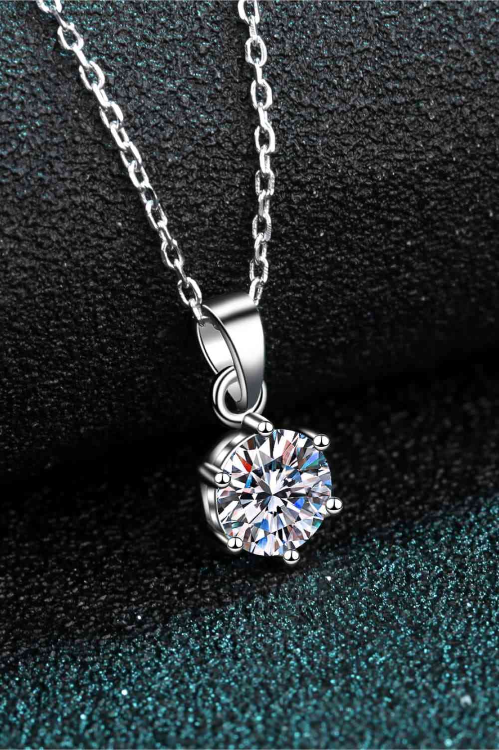 1 Carat Moissanite 925 Sterling Silver Necklace - Sydney So Sweet