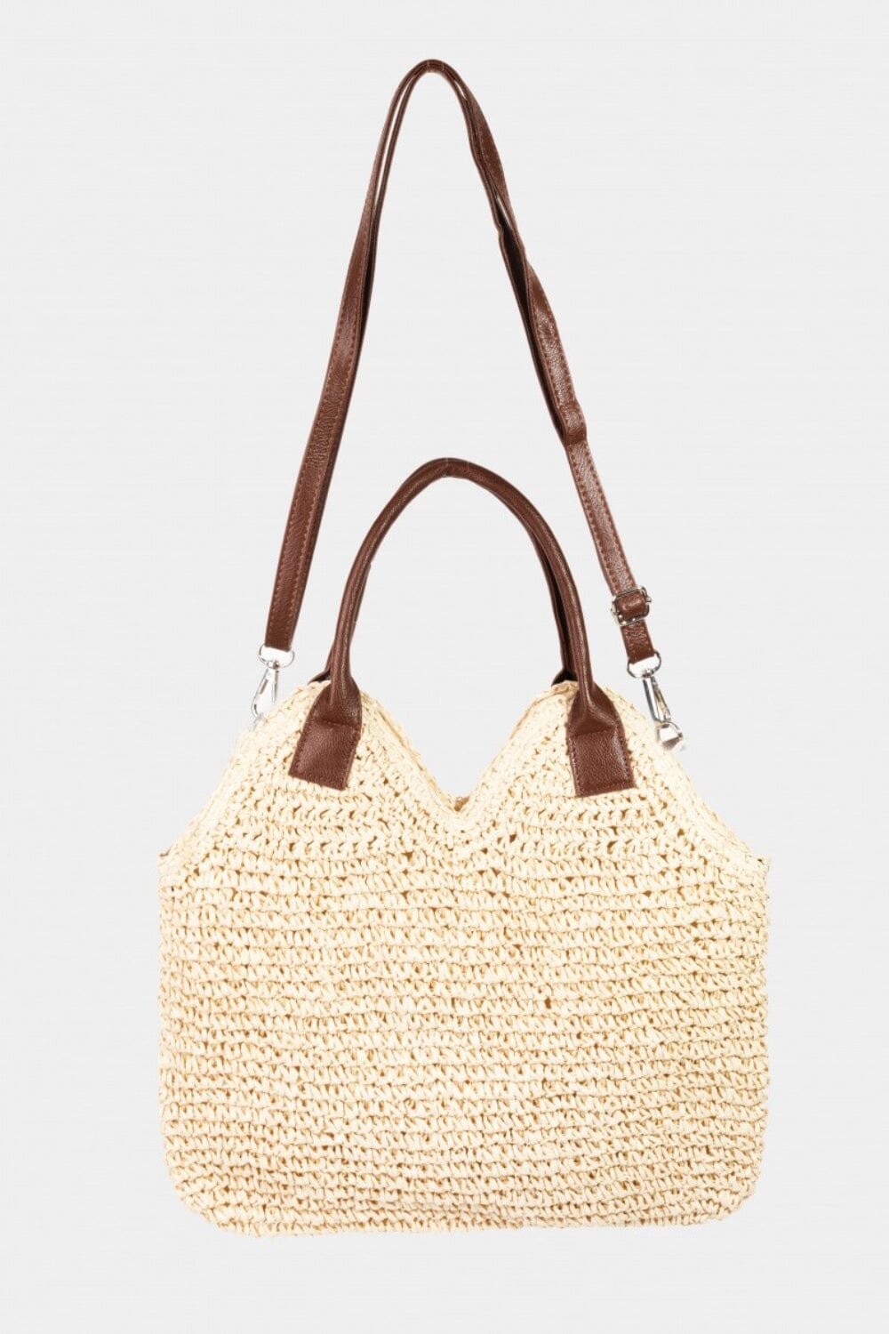 Fame Straw Braided Faux Leather Strap Shoulder Bag - Sydney So Sweet