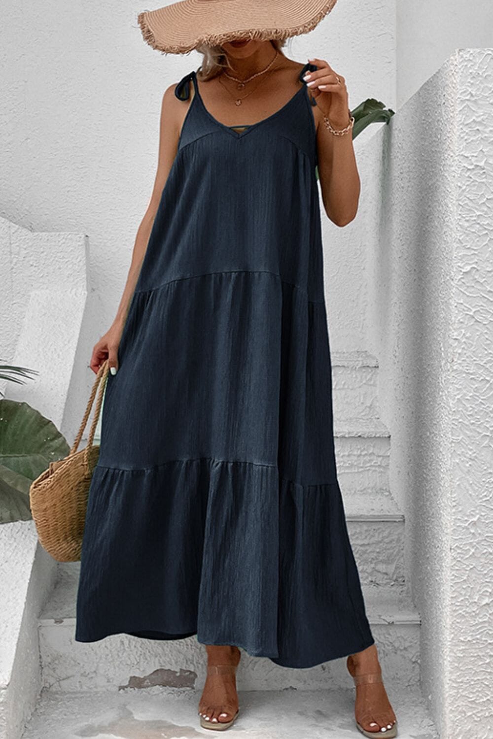 Tie-Shoulder Tiered Maxi Dress - Sydney So Sweet