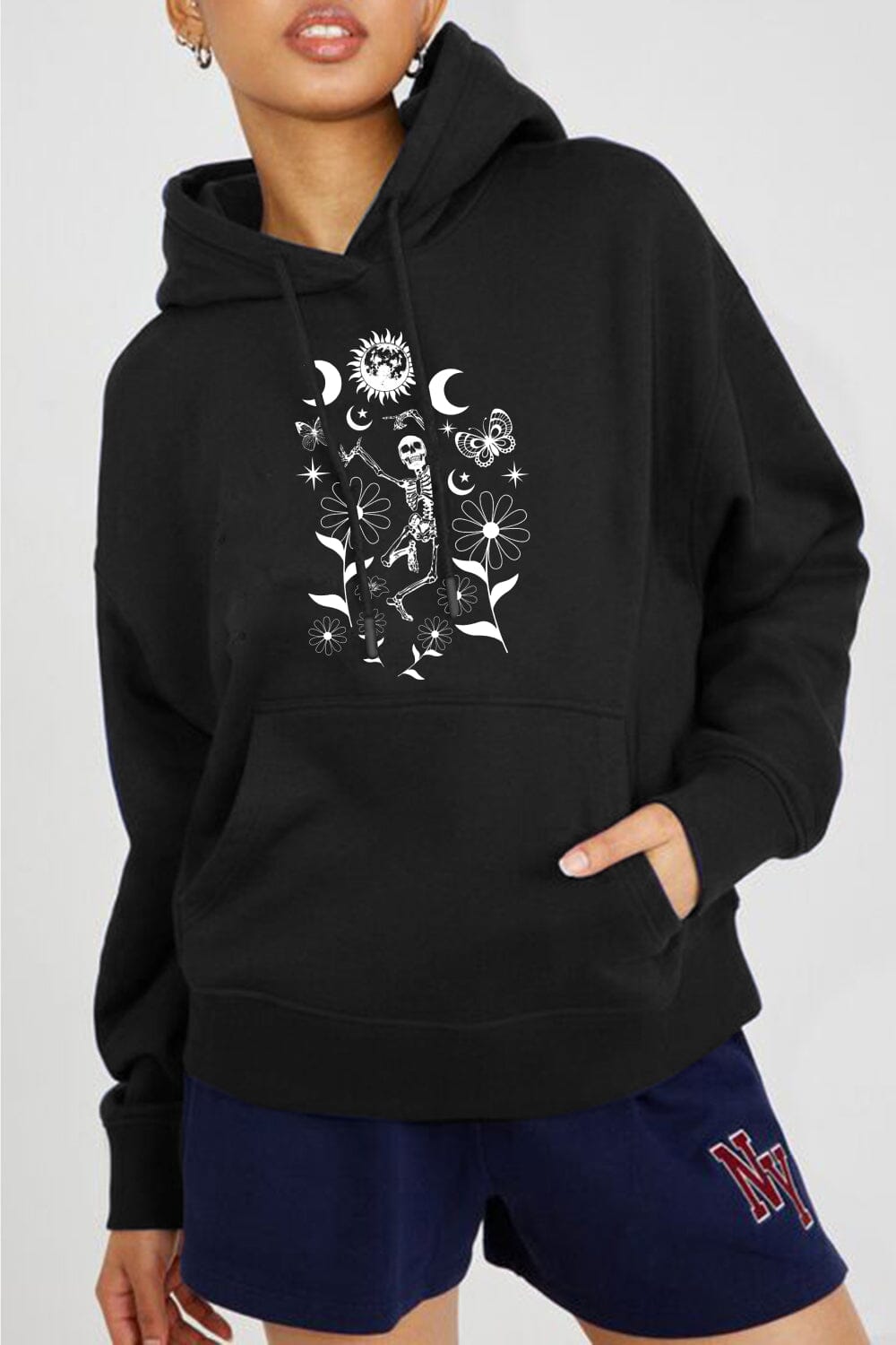 Dancing Skeleton Graphic Hoodie - Sydney So Sweet