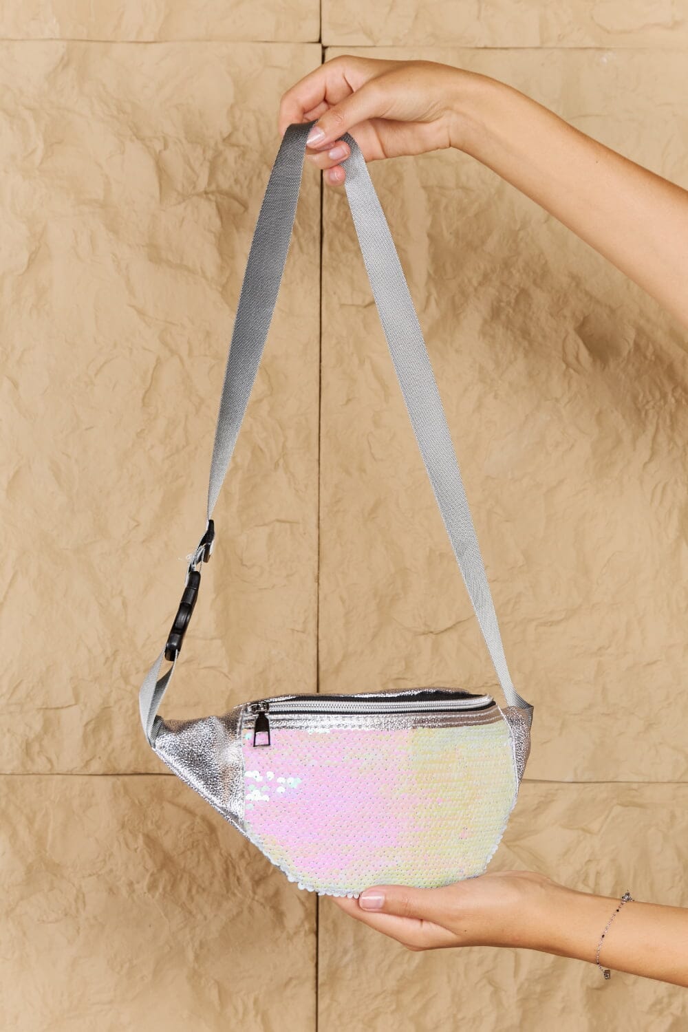 Festival Baby Sequin Front Single Zipper Fanny Pack - Sydney So Sweet