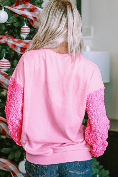 LOVE Sequin Dropped Shoulder Sweatshirt - Sydney So Sweet