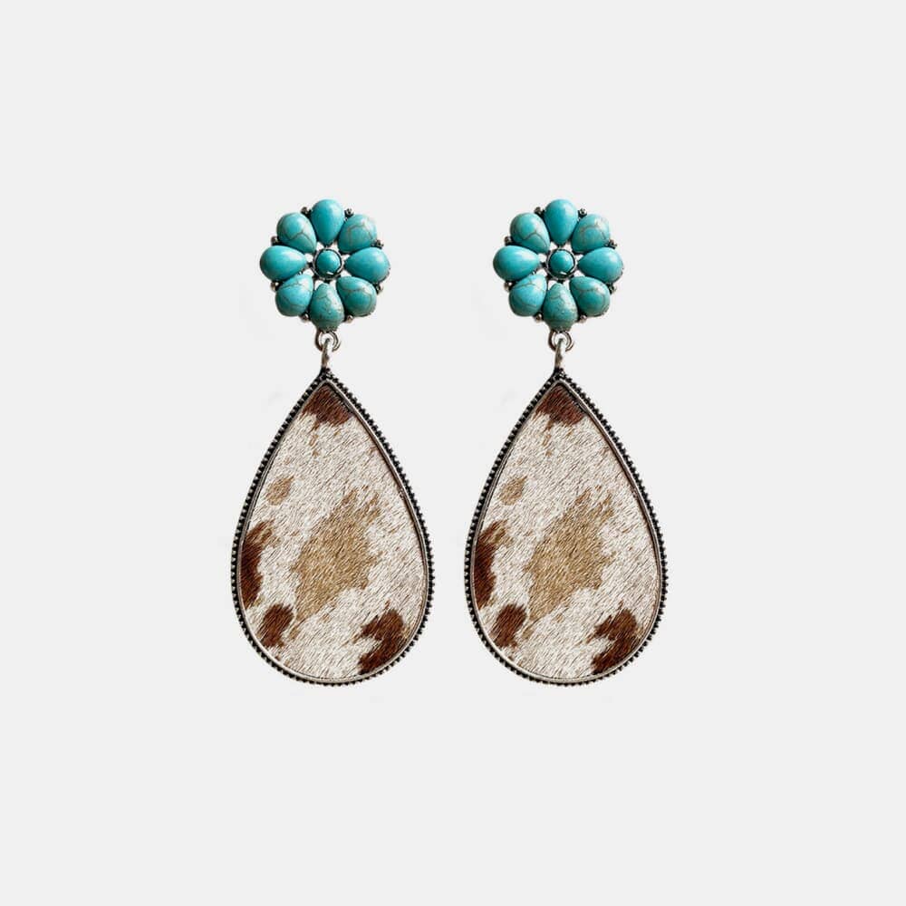 Turquoise Flower Teardrop Earrings - Sydney So Sweet