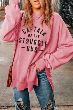 Captain of the Struggle Bus Dropped Shoulder Mom Life Sweatshirt - Sydney So Sweet