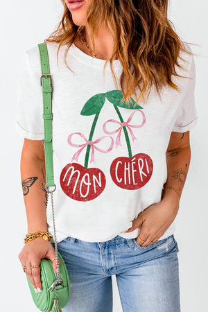 Cherry Round Neck Short Sleeve T-Shirt - Sydney So Sweet