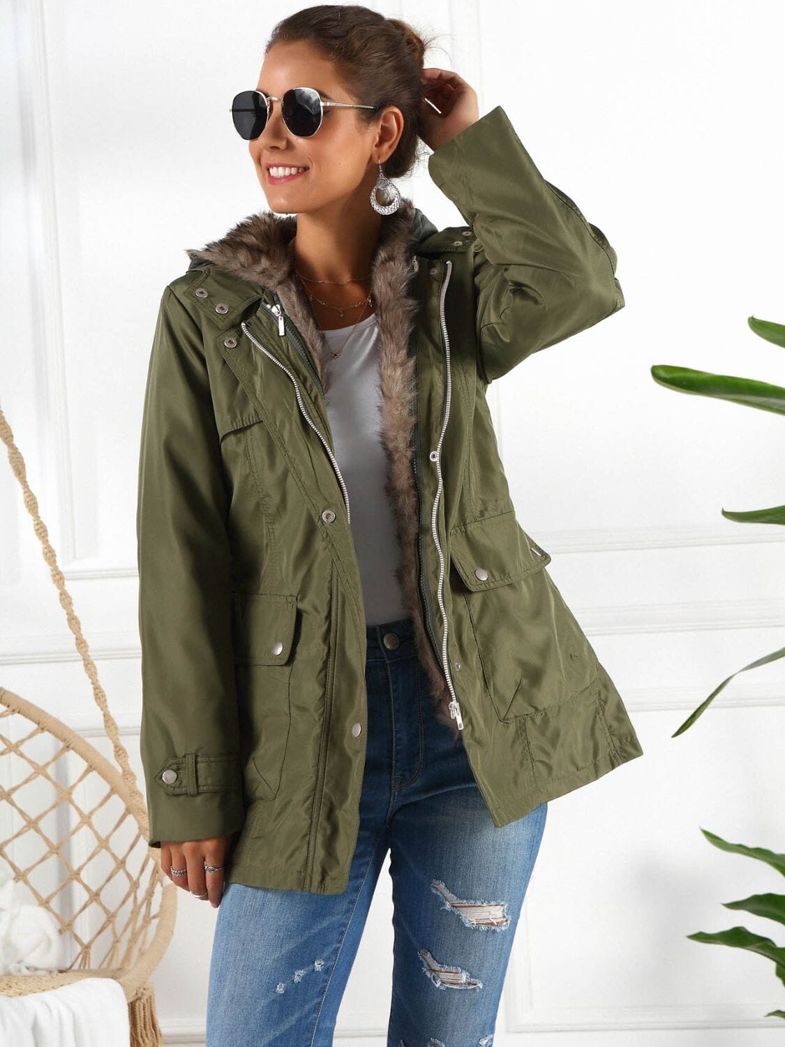 Full Size Hooded Jacket with Detachable Liner (Three-Way Wear) - Sydney So Sweet