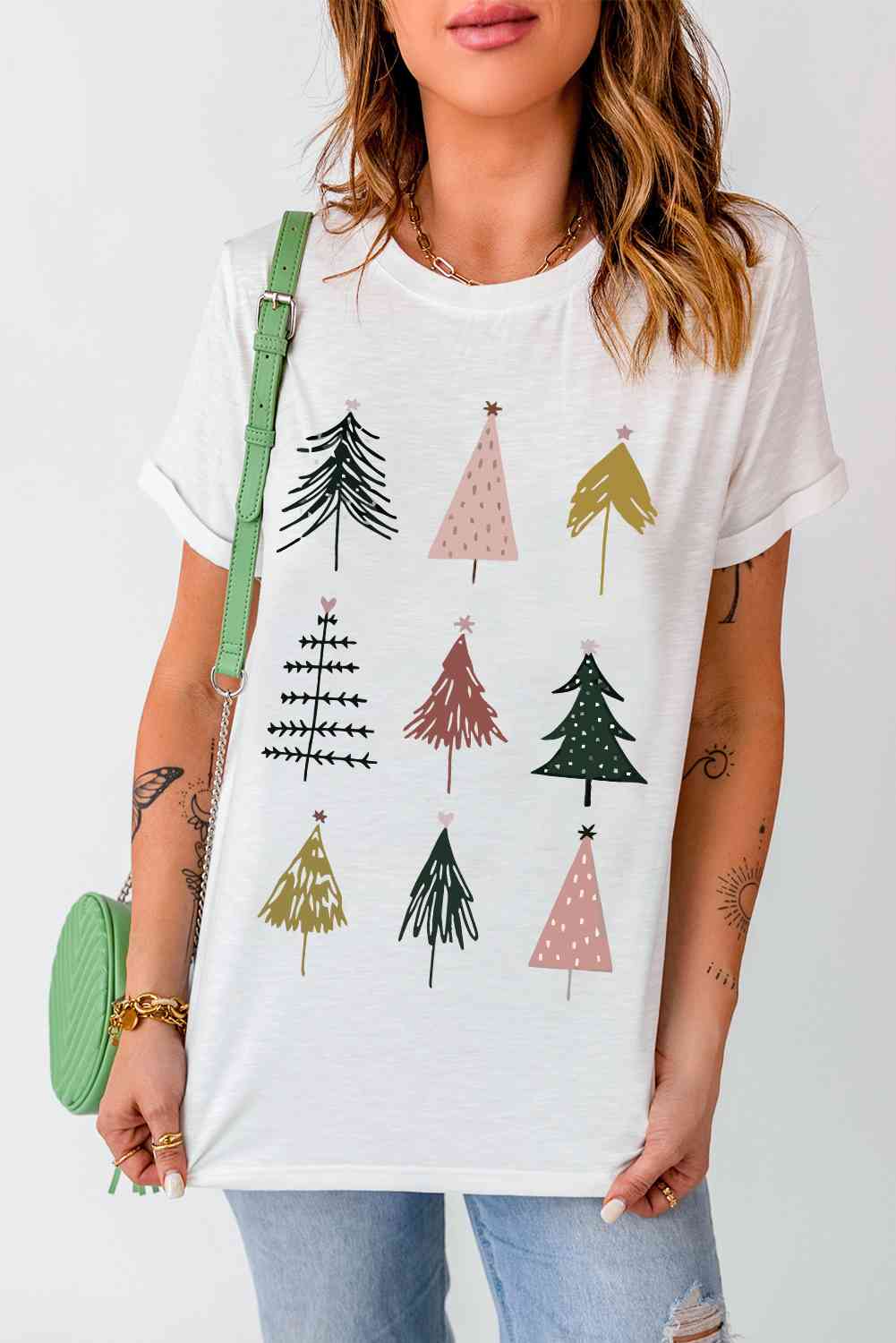 Christmas Tree Graphic Short Sleeve T-Shirt - Sydney So Sweet