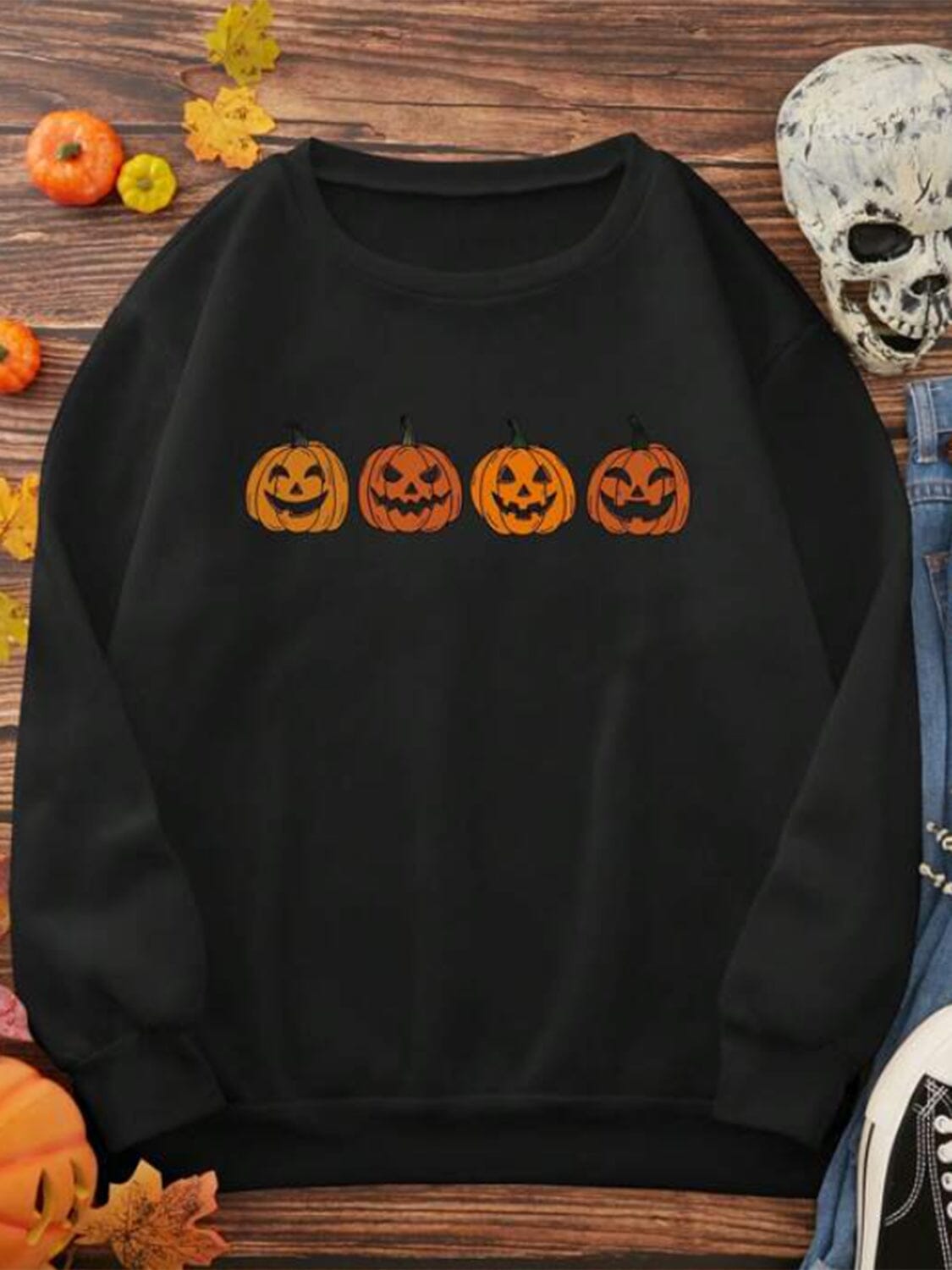 Jack-O&#39;-Lantern Graphic Long Sleeve Top - Sydney So Sweet