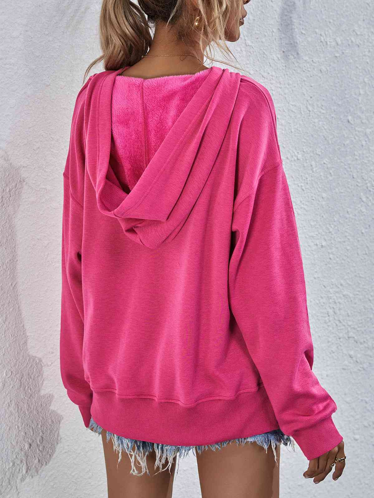 Dropped Shoulder Slit Hoodie - Sydney So Sweet