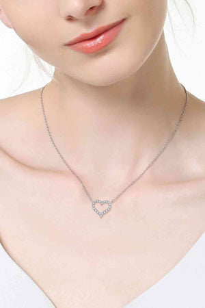 Adored Moissanite Platinum-Plated Heart Necklace - Sydney So Sweet