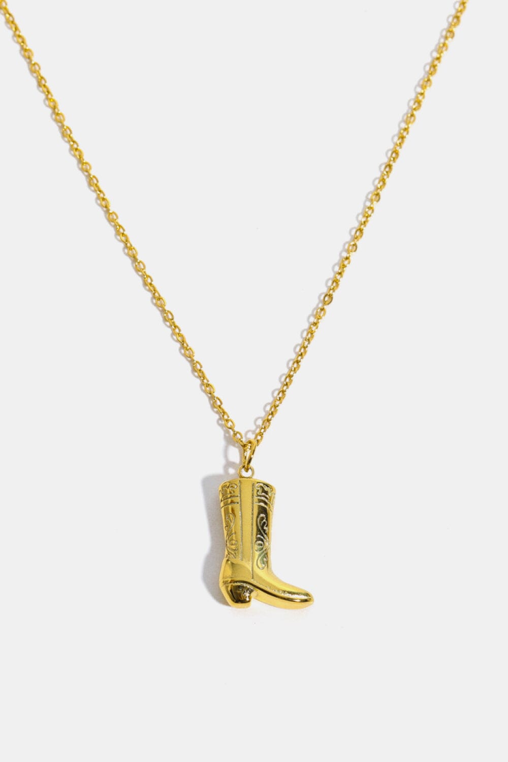 Cowboy Boot Pendant Stainless Steel Necklace - Sydney So Sweet