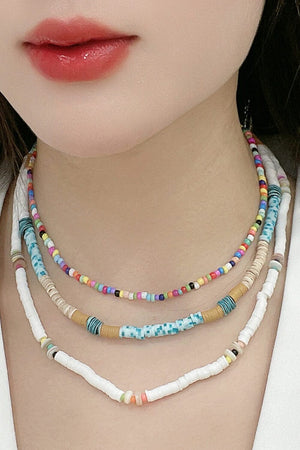 Multicolored Bead Necklace Three-Piece Set - Sydney So Sweet