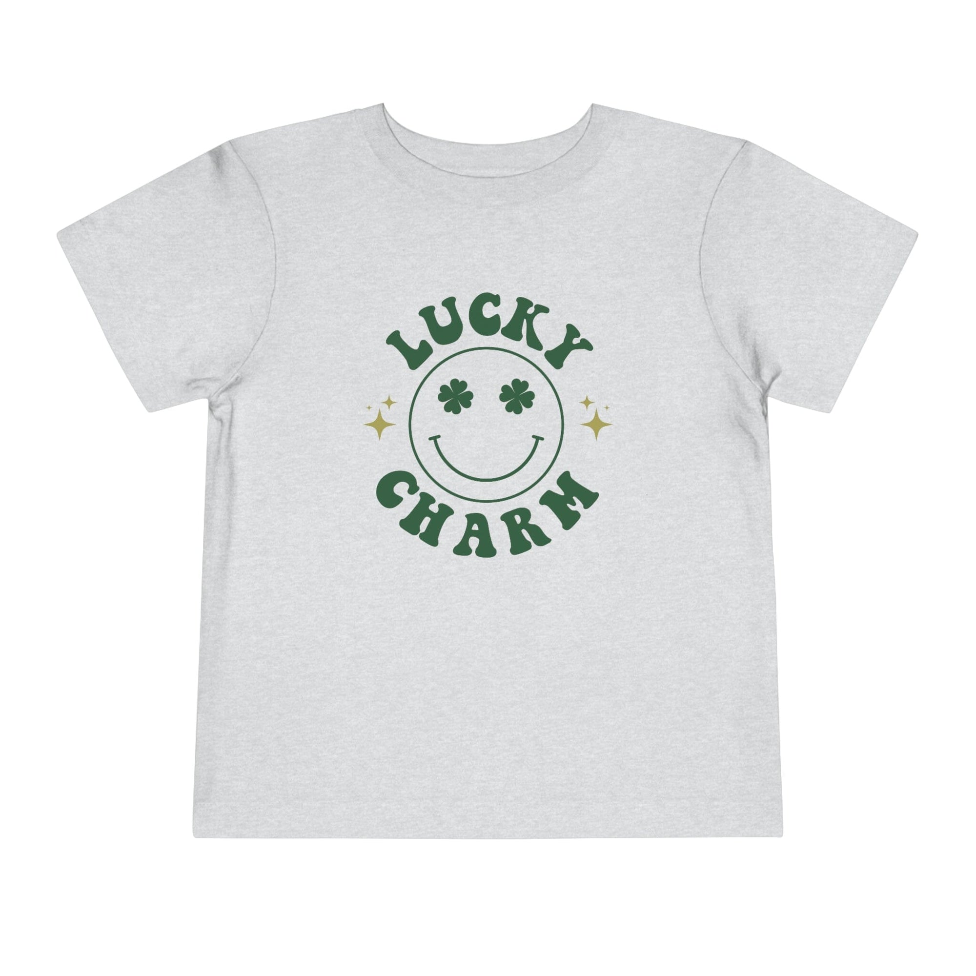 Lucky Charm Smile Face Toddler Girls or Boys Short Sleeve St. Patrick's Day Graphic T-Shirt - Sydney So Sweet