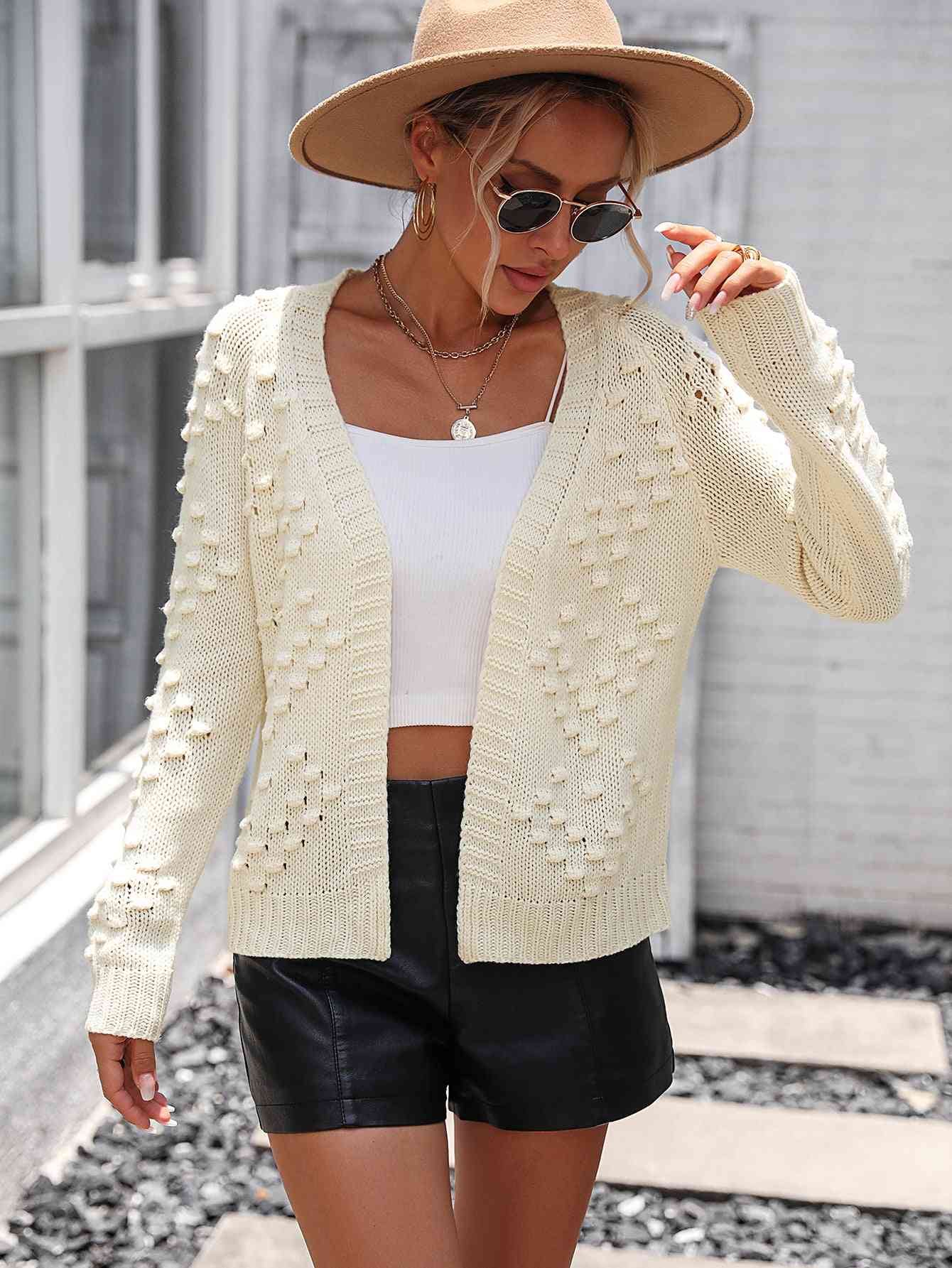 Open Front Long Sleeve Cardigan - Sydney So Sweet