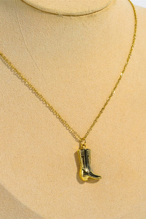 Cowboy Boot Pendant Stainless Steel Necklace - Sydney So Sweet