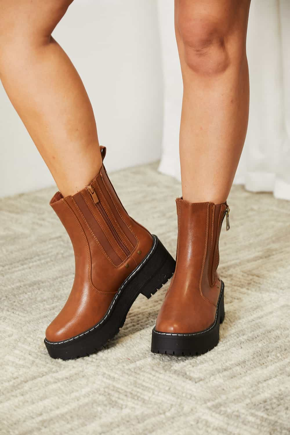 Forever Link Side Zip Platform Boots - Sydney So Sweet