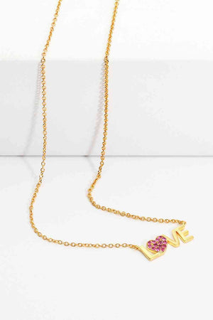 18K Gold Plated LOVE Pendant Necklace - Sydney So Sweet