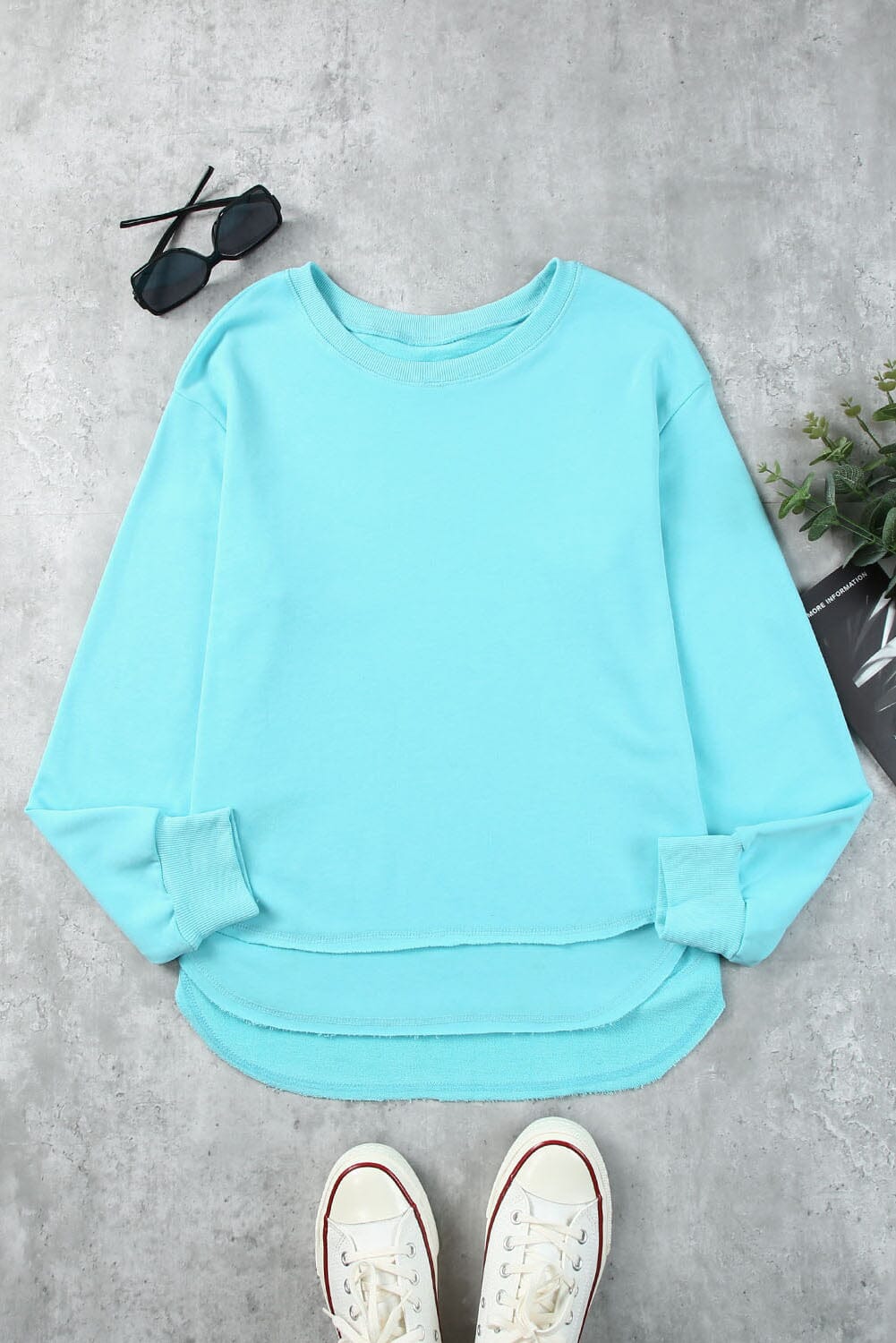 Side Slit Drop Shoulder Sweatshirt - Sydney So Sweet