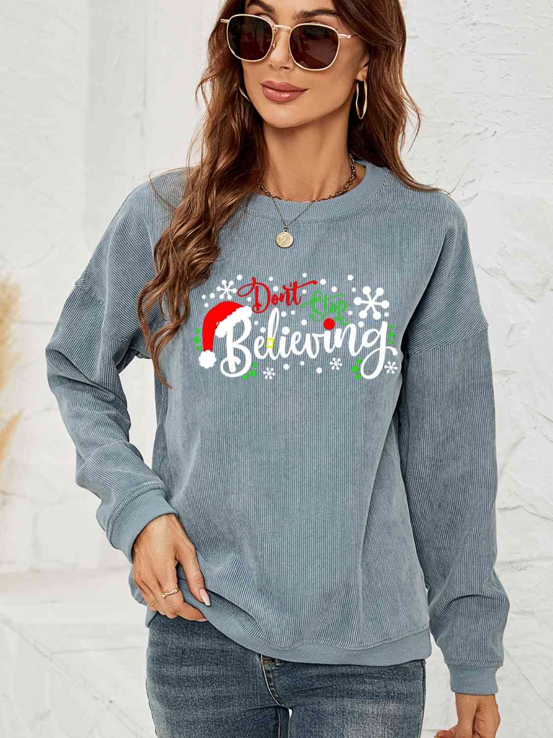 DON'T STOP BELIEVING Graphic Sweatshirt - Sydney So Sweet