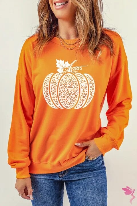 Cheetah Pumpkin Graphic Sweatshirt - Sydney So Sweet