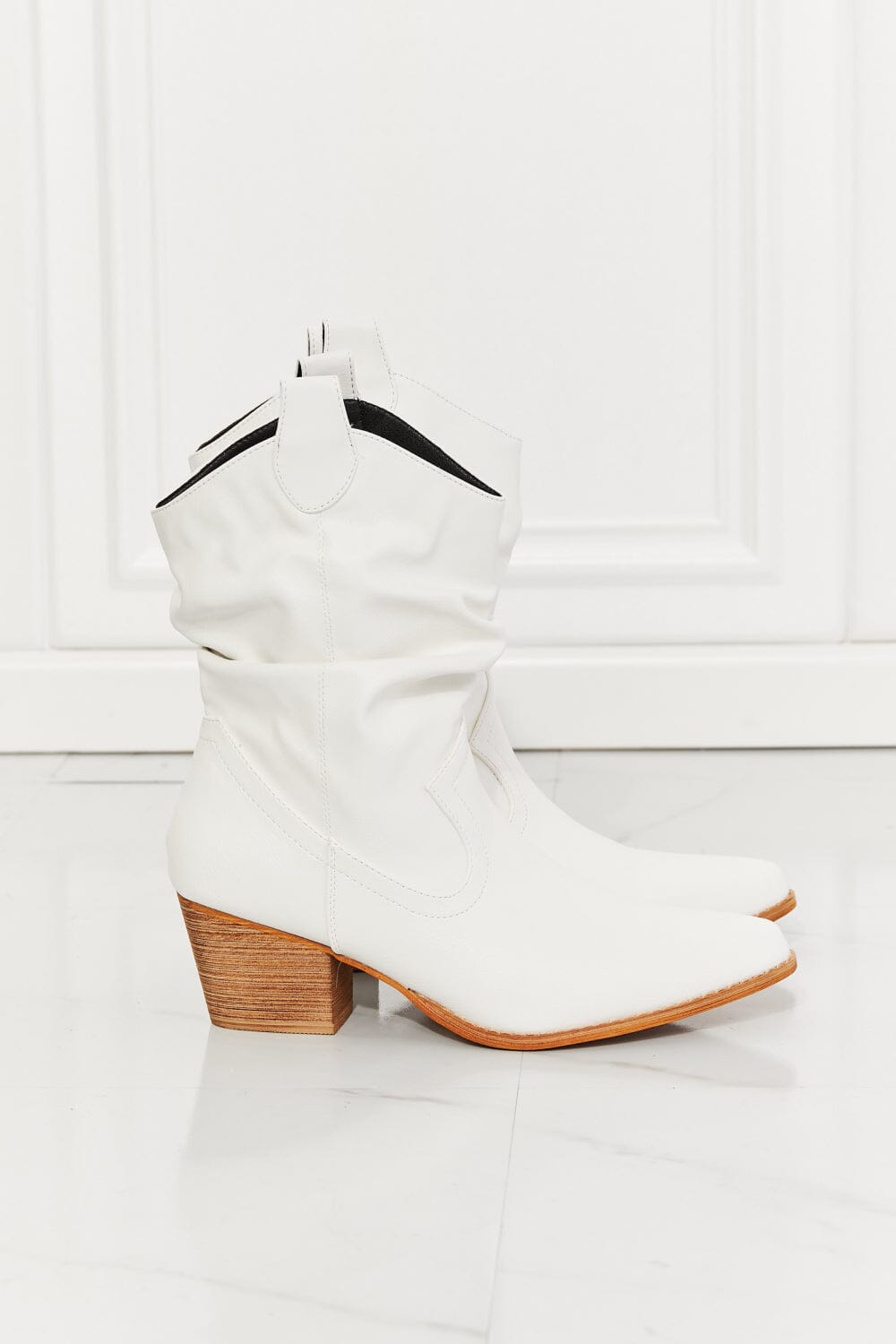 Better in Texas Scrunch Cowboy Boots in White - Sydney So Sweet