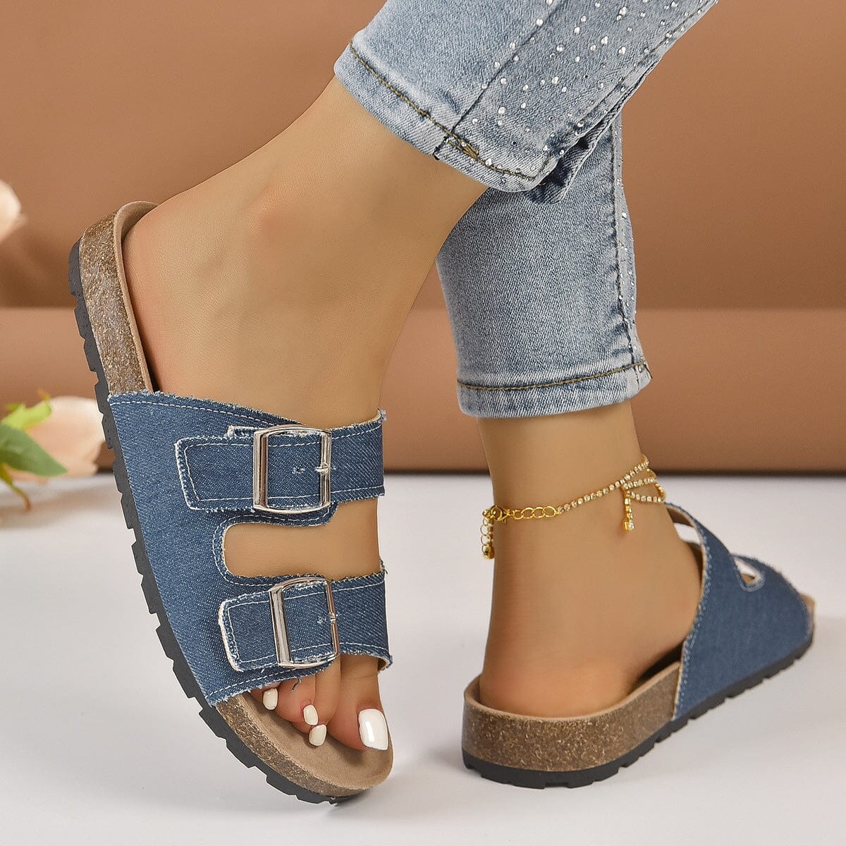 Open Toe Double Buckle Sandals - Sydney So Sweet