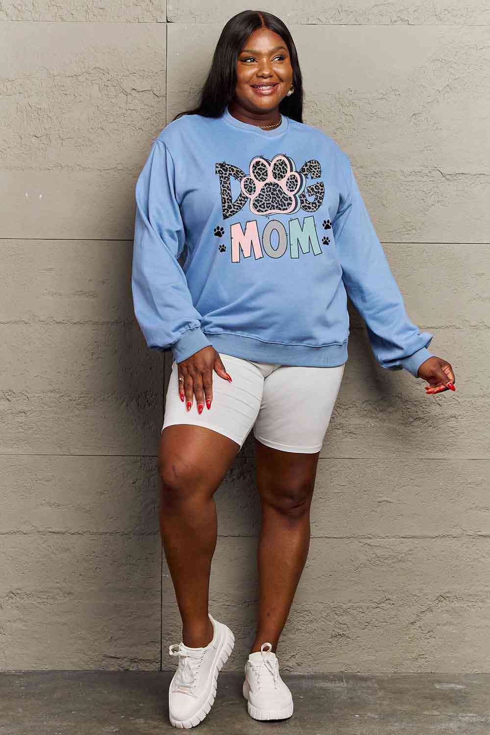 Pink & Blue DOG MOM Graphic Sweatshirt - Sydney So Sweet