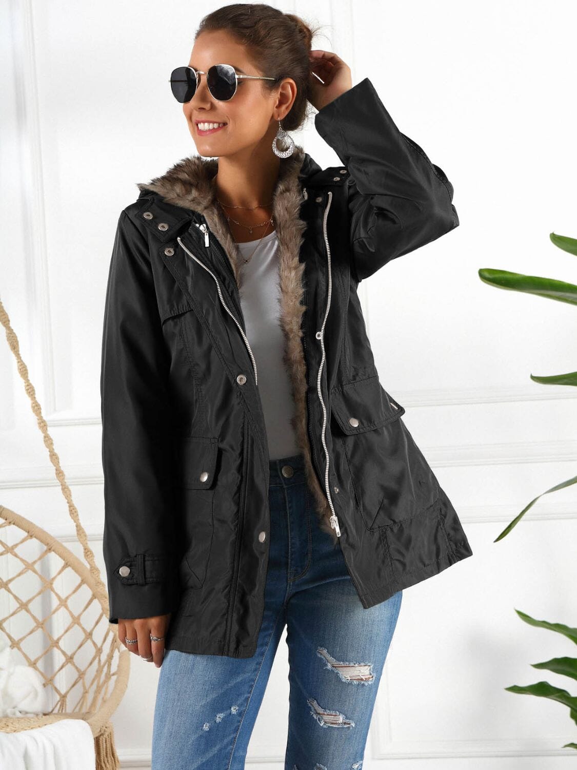 Full Size Hooded Jacket with Detachable Liner (Three-Way Wear) - Sydney So Sweet