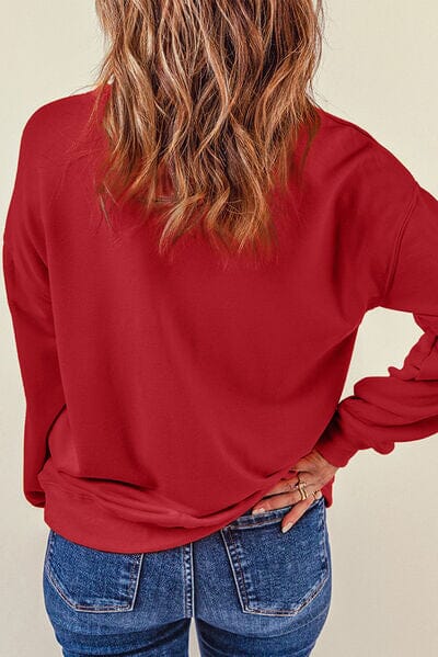 Heart Graphic Round Neck Dropped Shoulder Sweatshirt - Sydney So Sweet