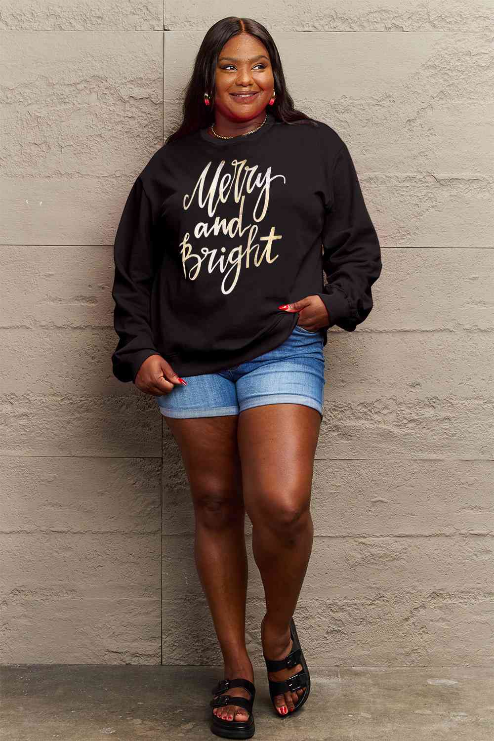 MERRY AND BRIGHT Graphic Sweatshirt - Sydney So Sweet