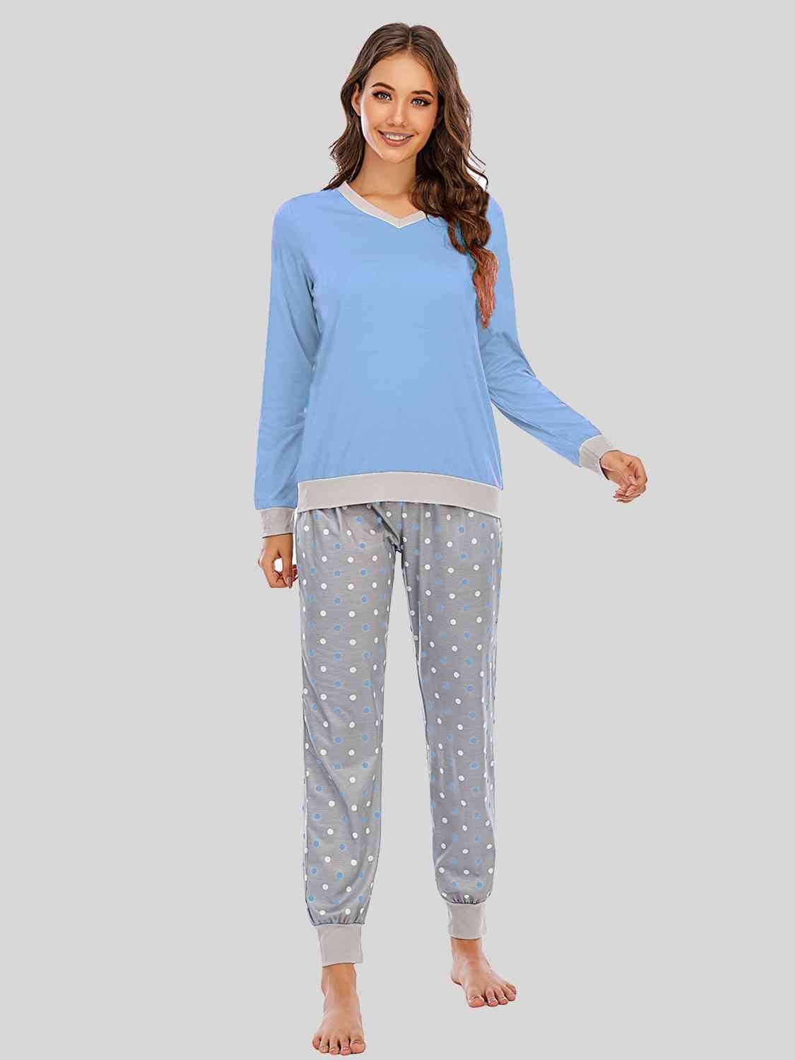 Long Sleeve Top and Polka Dot Pants Set - Sydney So Sweet