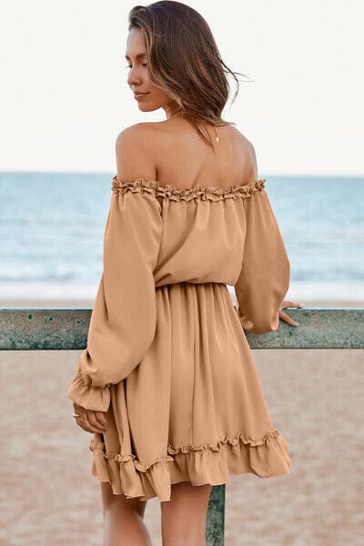 Frill Off-Shoulder Flounce Sleeve Dress - Sydney So Sweet